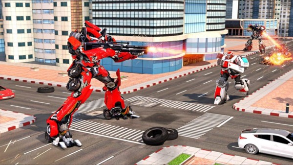 警察豪华轿车机器人改装游戏下载