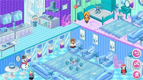 设计冰雪公主娃娃屋小游戏